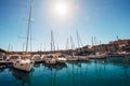 Msida yacht Marina docks near the Valetta Malta`s capital. Royalty Free Stock Photo