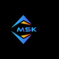 MSK abstract technology logo design on Black background. MSK creative initials letter logo concept Royalty Free Stock Photo