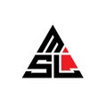 MSL triangle letter logo design with triangle shape. MSL triangle logo design monogram. MSL triangle vector logo template with red Royalty Free Stock Photo