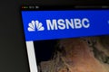 MSNBC website homepage. Close up of MSNBC channel logo Royalty Free Stock Photo