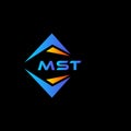 MST abstract technology logo design on Black background. MST creative initials letter logo concept