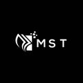 MST credit repair accounting logo design on BLACK background. MST creative initials Growth graph letter logo concept. MST business