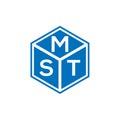 MST letter logo design on black background. MST creative initials letter logo concept. MST letter design