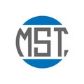 MST letter logo design on white background. MST creative initials circle logo concept. MST letter design