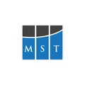MST letter logo design on WHITE background. MST creative initials letter logo concept. MST letter design