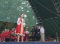 Mstera,Russia-August 8,2015:Children sing and dance on scene