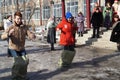 Mstyora,Russia-February 28,2014:Contest on spring holiday of the Shrovetide