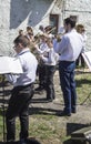 Mstyora,Russia-May 9,2015: Children play on music instrument on holiday in honour of Day of Royalty Free Stock Photo