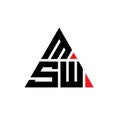 MSW triangle letter logo design with triangle shape. MSW triangle logo design monogram. MSW triangle vector logo template with red Royalty Free Stock Photo