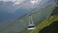 The Mt. Alyeska Aerial Tram exiting the viewing platform in Girdwood Alaska