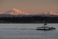 Mt. Baker and a Ferry Boat Royalty Free Stock Photo