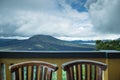 Mt Batur volcano Bali, cafe view with seats