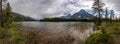 Mt Chephren Waterfowl Lakes near Hwy 93 Icefield Parkway Canadian Rockies Panorama Royalty Free Stock Photo