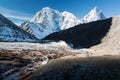 Mt Cholatse, Tabuche peak and Arakam Tse Royalty Free Stock Photo