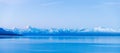 Mt Cook/Aoraki And The Southern Alps Over Lake Pukaki At Sunset Royalty Free Stock Photo