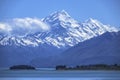 Mount Cook Aoraki covered with clouds, New Zealand