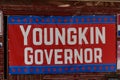 Youngkin Governor flag on the side of a barn