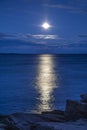 Mt. Desert Narrows Moonlight - Maine Royalty Free Stock Photo