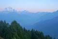 Mt. Dhaulagiri massif with sunrise on himalaya rang mountain in the morning Royalty Free Stock Photo