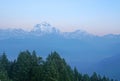 Mt. Dhaulagiri massif with sunrise on himalaya rang mountain in the morning seen from Poon Hill, Nepal - Blue Nature view Royalty Free Stock Photo