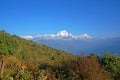 Mt. Dhaulagiri massif with sunrise on himalaya rang mountain in the morning seen from Poon Hill, Nepal Royalty Free Stock Photo