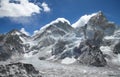 Mt Everest, Lhotse, Nuptse Peaks in the Himalayas