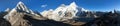 Mt Everest and mount Nuptse Evening sunset panorama