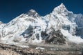 Mt. Everest and Nuptse, Nepal Royalty Free Stock Photo