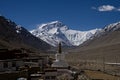 Mt. Everest from Rongbuk Monastery A Royalty Free Stock Photo