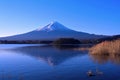 Mt.Fuji with blue sky from Oishi Park in Lake Kawaguchi Japan Royalty Free Stock Photo