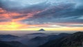 Mt.Fuji and the dawn sky before sunrise
