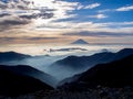 Mt.Fuji and the dawn sky after sunrise