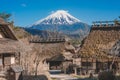 Mt. Fuji, Japan with historic village Iyashi no Sato during