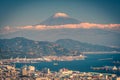 Mt. Fuji with Japan industry zone at sunset Shizuoka prefecture