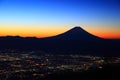 Mt. Fuji and Kofu city at dawn