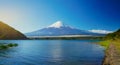 Mt Fuji with lake Beautiful nature Landscape.