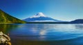 Mt Fuji with lake Beautiful nature Landscape.