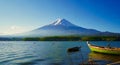 Mt Fuji with lake Beautiful nature Landscape.