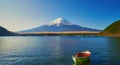 Mt Fuji with lake Beautiful nature Landscape.