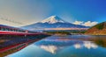 Mt Fuji with lake Beautiful nature Landscape.