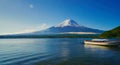 Mt Fuji with lake Beautiful nature Landscape.