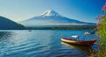 Mt Fuji with lake Beautiful nature Landscape.