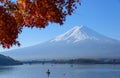 Mt.Fuji and Lake Kawaguchi in autumn Royalty Free Stock Photo