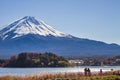 Mt. Fuji and lake kawaguchiko Royalty Free Stock Photo