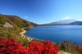 Mt. Fuji and Lake Motosu Royalty Free Stock Photo