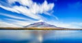 Mt.Fuji with Lake Yamanaka, Japan Royalty Free Stock Photo