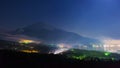 Mt. Fuji and lake Yamanaka with stars Royalty Free Stock Photo