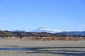 Mt. Fuji and Oi river, view from Horai bridge Royalty Free Stock Photo