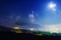 Mt. Fuji from Panaramadai at night Royalty Free Stock Photo