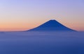 Mt.Fuji and Sea of clouds at dawn Royalty Free Stock Photo